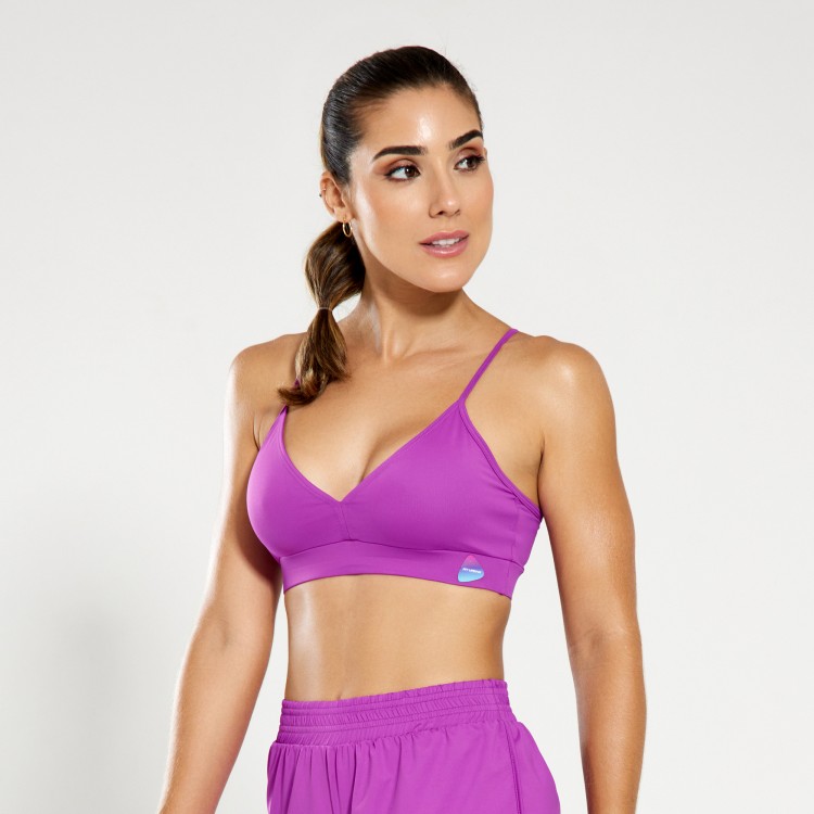 Top Poliamida Light Decotado Com Alcinha Violeta
