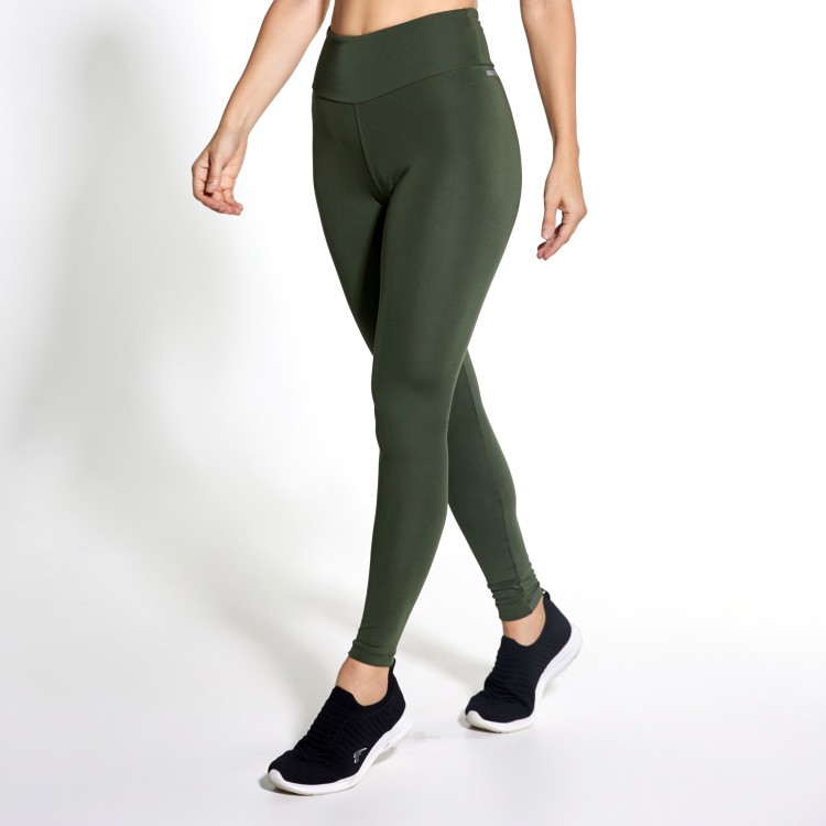 Calça Legging Active Poliéster Verde Musgo