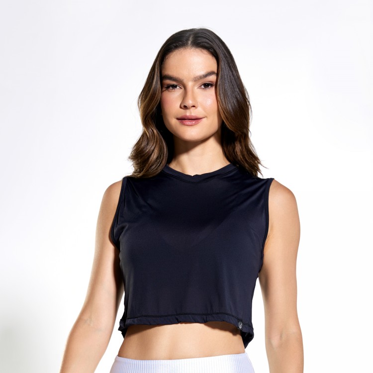Cropped Ultralight Poliamida Preto