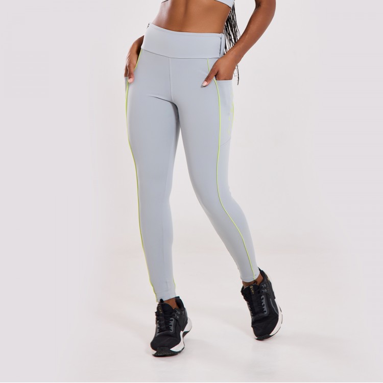 Calça Legging Poliamida Cadência Cinza Clara