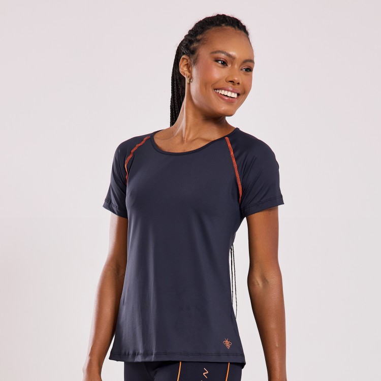 Blusa Fitness Raglan Pace Preta