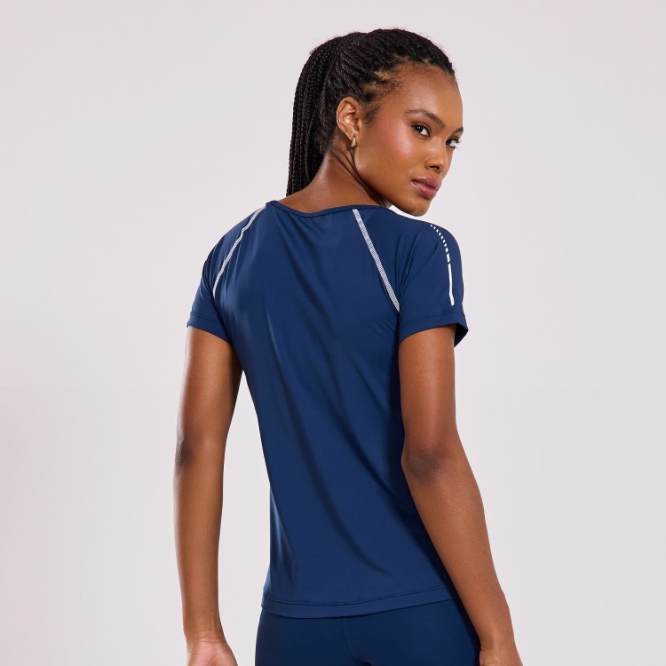 Blusa Fitness Raglan Pace Marinho