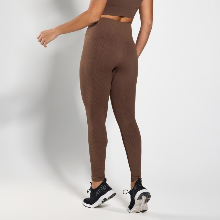 Calça Legging Fitness Seamless Canelada Café