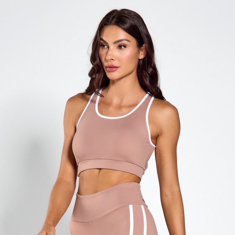 Top Fitness Poliamida Sinergia Areia