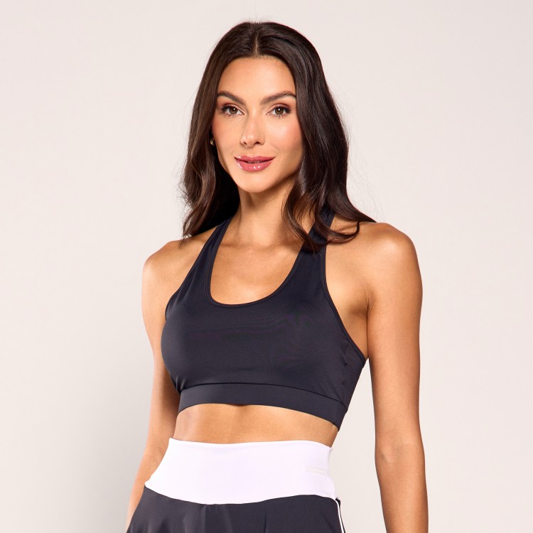 Top Poliamida Light Nadador Preto
