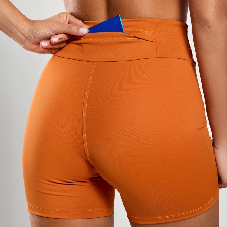 Short Fitness Poliamida com Bolso Invisível no Cós Âmbar
