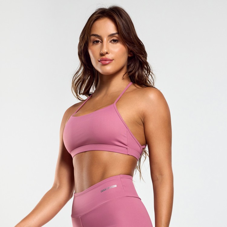 Top Fitness Poliamida Costas Cruzadas Rosa Matte
