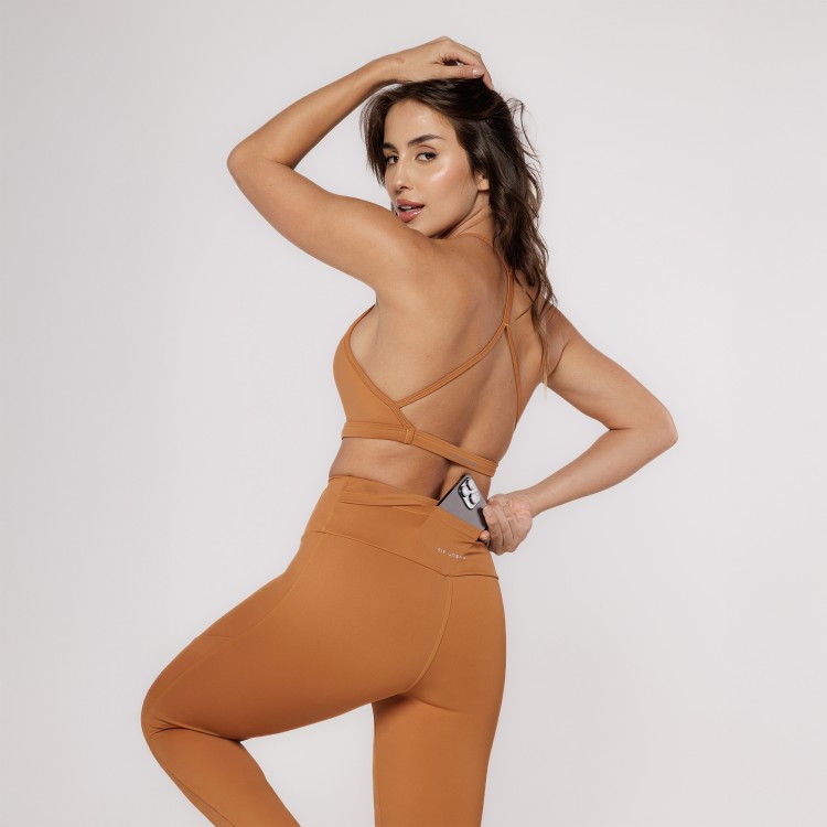 Calça Legging Poliamida Sem Gancho Amêndoa
