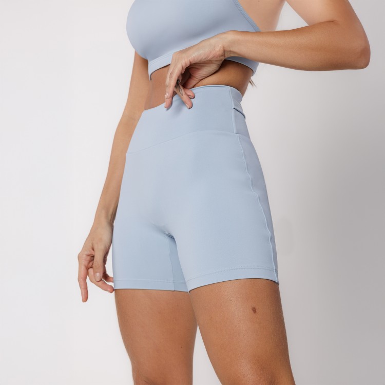 Short Fitness Poliamida Sem Gancho Azul Bebê